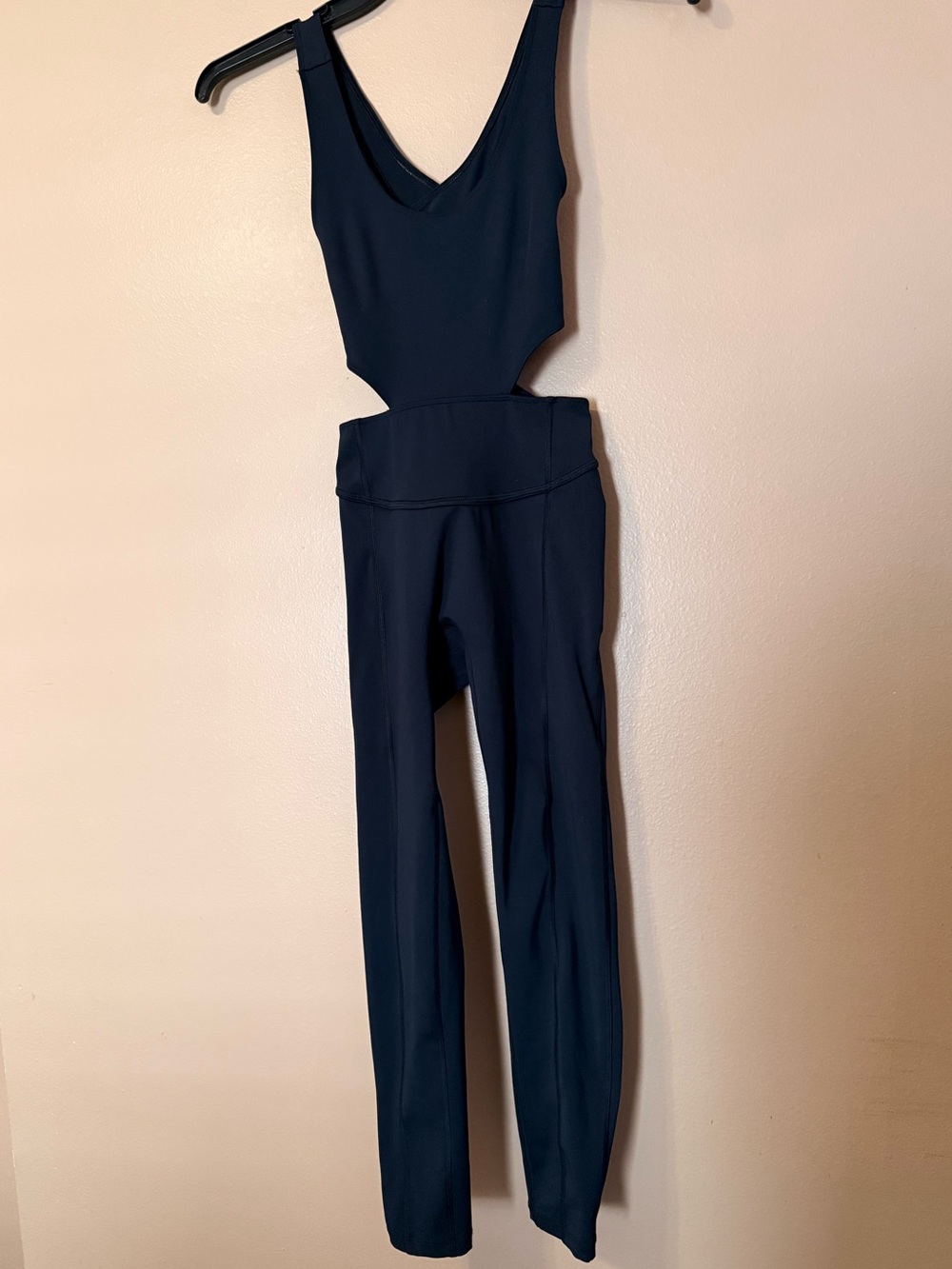 FP Movement by Free People Navy Cutout V-Neck Jumpsuit